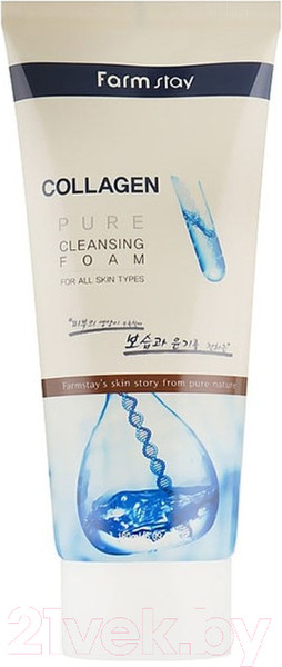 Изображение товара Пенка для умывания FarmStay Collagen Pure Cleansing Foam Антивозрастная (180мл)