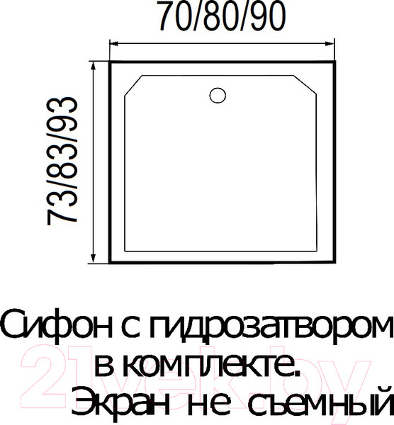 Изображение товара Душевой поддон Wemor 70/73 S