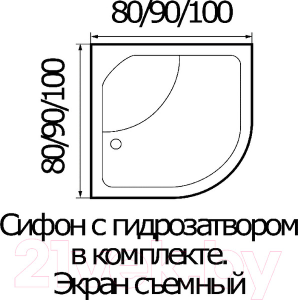 Изображение товара Душевой поддон Wemor 80/43 C