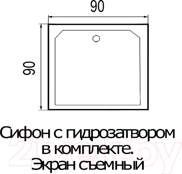 Изображение товара Душевой поддон Wemor 90/38 S