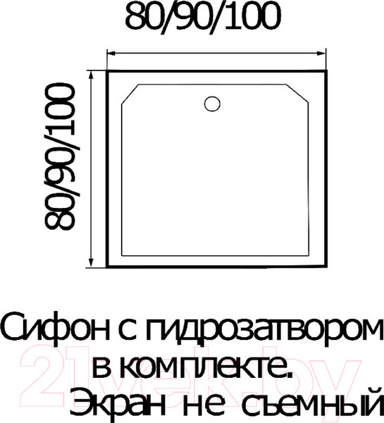 Изображение товара Душевой поддон Wemor 90/14 S