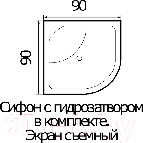 Изображение товара Душевой поддон Wemor 90/40 C