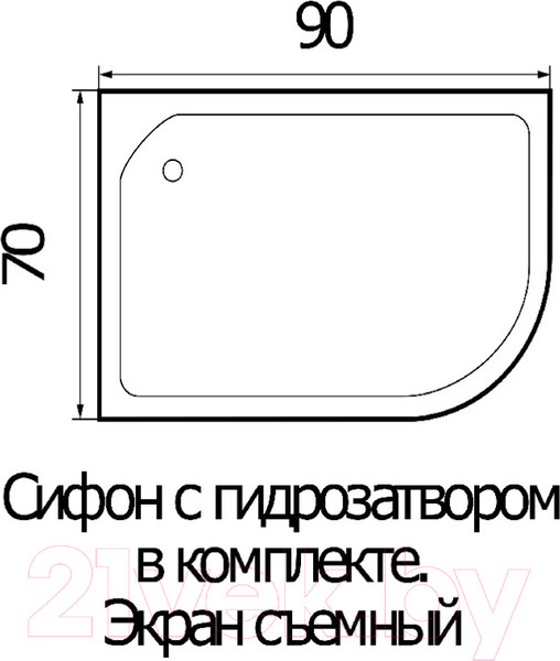 Изображение товара Душевой поддон Wemor 90/70/24 L