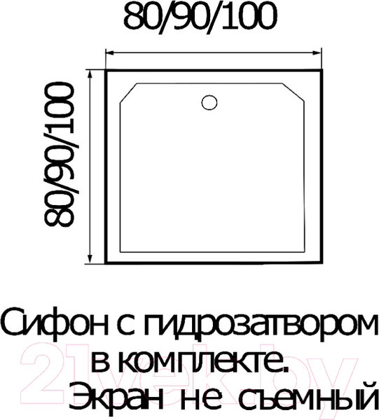 Изображение товара Душевой поддон Wemor 100/14 S