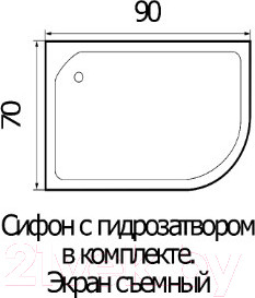 Изображение товара Душевой поддон Wemor  90/70/24 R