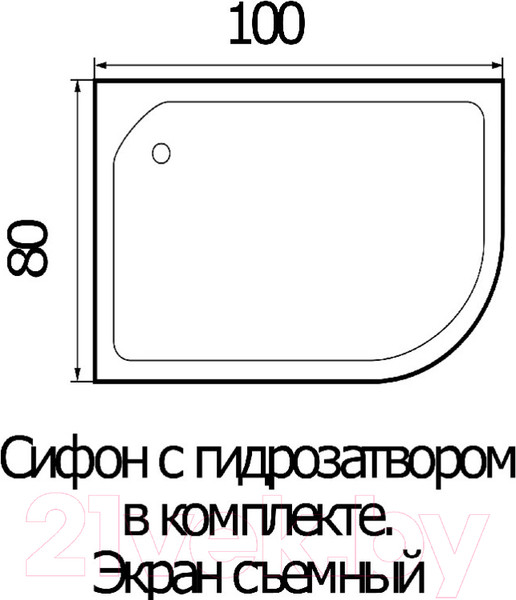 Изображение товара Душевой поддон Wemor 100/80/24 R
