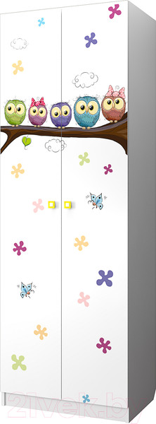 Изображение товара Шкаф Премиум Смарти двухстворчатый (белый/совята)