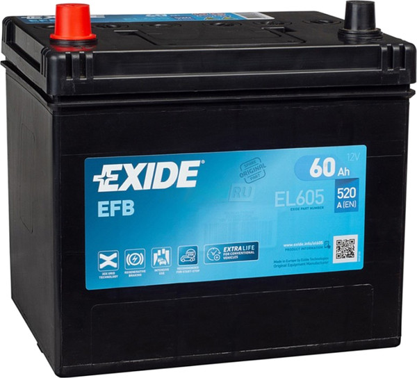 Изображение товара Автомобильный аккумулятор Exide EL605 (60 А/ч)