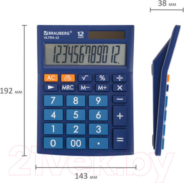 Изображение товара Калькулятор Brauberg ULTRA-12-BU / 250492 (синий)