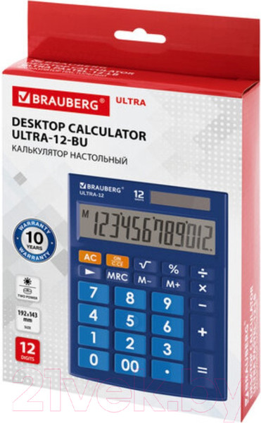 Изображение товара Калькулятор Brauberg ULTRA-12-BU / 250492 (синий)