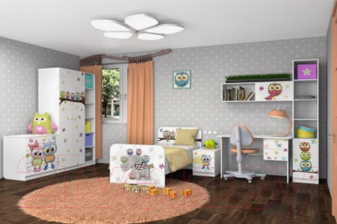 Изображение товара Письменный стол Премиум Смарти (белый/совята)