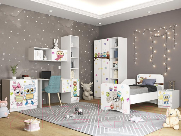 Изображение товара Письменный стол Премиум Смарти (белый/совята)