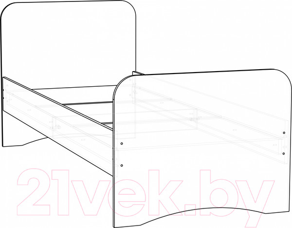 Изображение товара Односпальная кровать Премиум Смарти-2 без фотопечати (белый)