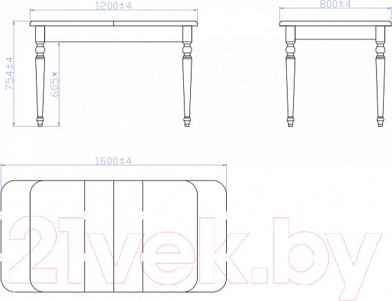 Изображение товара Обеденный стол Мебель-Класс Дионис 01 (орех)