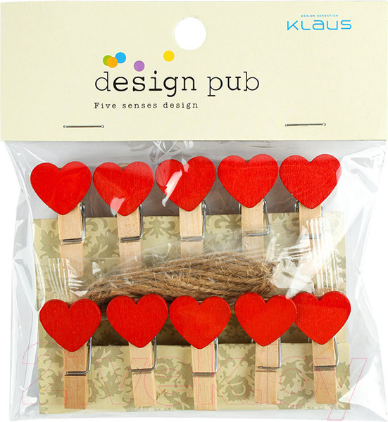 Изображение товара Набор прищепок декоративных Darvish Сердечко / DV-H-646 (10шт)