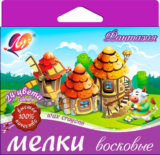 Изображение товара Восковые мелки ЛУЧ Фантазия / 25С 1521-08 (24цв)