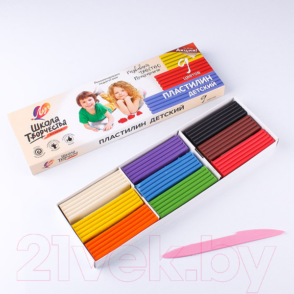 Изображение товара Пластилин ЛУЧ Школа творчества / 29С 1762-08 (9цв)