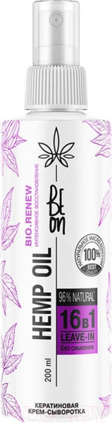 Изображение товара Спрей для волос BeOn Hemp Oil Кератиновый 16в1 (200мл)