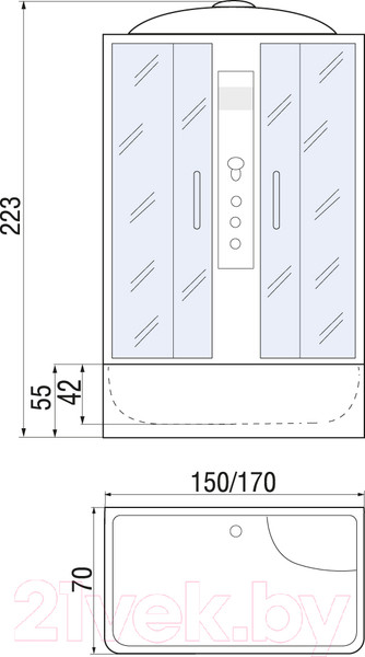 Изображение товара Душевая кабина RIVER Sena 150/70/55 ТН
