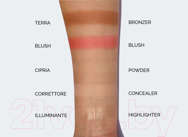 Изображение товара Палетка для скульптурирования Pupa Never Without All In One тон 002 Medium Skin (15.2г)