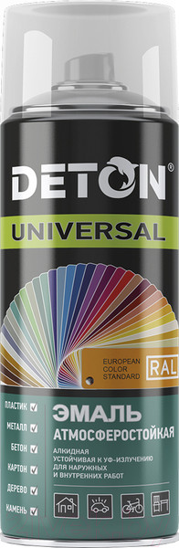Изображение товара Эмаль Deton Universal Алкидная атмосферостойкая RAL 7043 (520мл, графитовый)