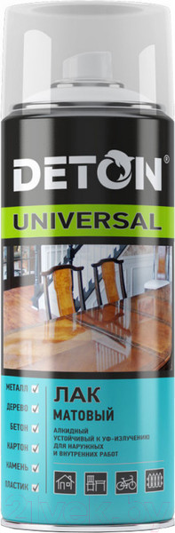 Изображение товара Лак Deton Universal Алкидный атмосферостойкий (520мл, матовый)
