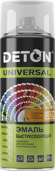 Изображение товара Эмаль Deton Universal Акриловая быстросохнущая RAL 7024 (520мл, графитовый серый)