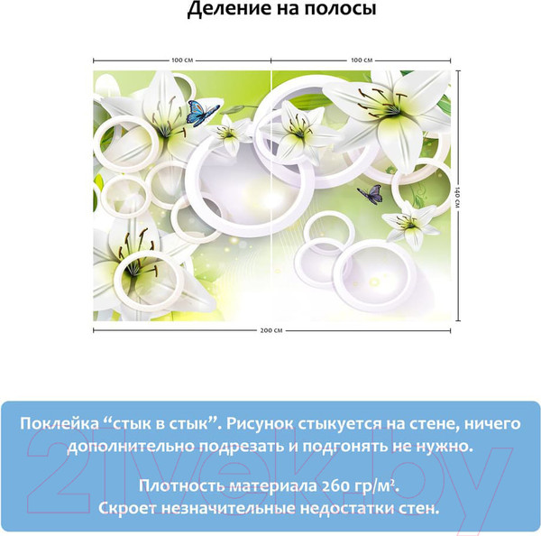 Изображение товара Фотообои листовые Citydecor Круги 3D (200x140)
