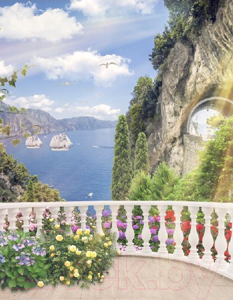 Изображение товара Фотообои листовые Citydecor Фреска балкончик 3D (200x254)