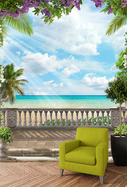 Изображение товара Фотообои листовые Citydecor Фреска вид на море 3D (200x254)