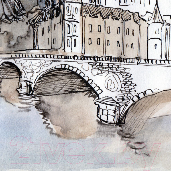 Изображение товара Фотообои листовые Citydecor Акварельный Париж (300x150)