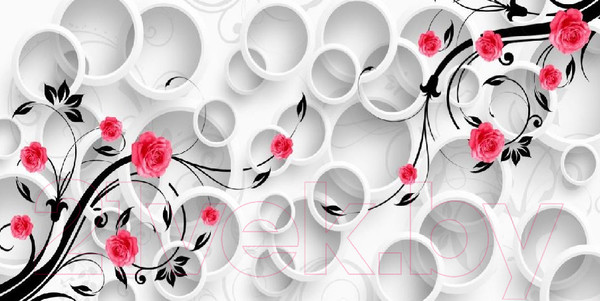 Изображение товара Фотообои листовые Citydecor Цветочный декор 3D (300x150)