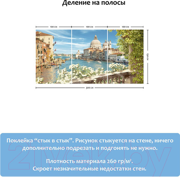 Изображение товара Фотообои листовые Citydecor Венеция фреска (300x150)