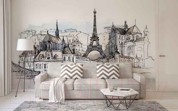 Изображение товара Фотообои листовые Citydecor Акварельный Париж (300x254)