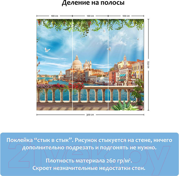 Изображение товара Фотообои листовые Citydecor Венеция фреска 2 (300x254)