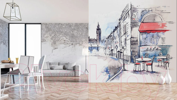 Изображение товара Фотообои листовые Citydecor Лондон акварель (300x254)