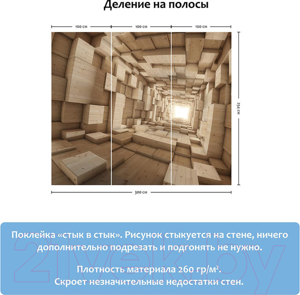 Изображение товара Фотообои листовые Citydecor Тоннель 3D (300x254)