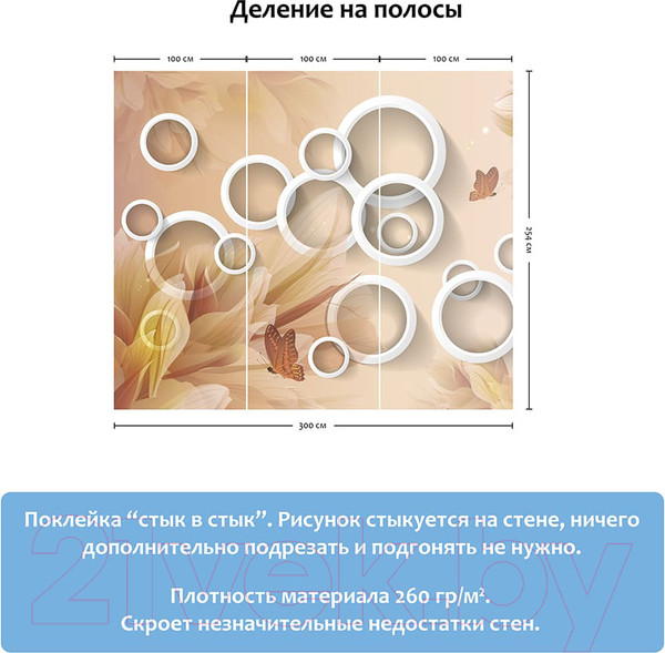 Изображение товара Фотообои листовые Citydecor Цветочная абстракция 3D (300x254)