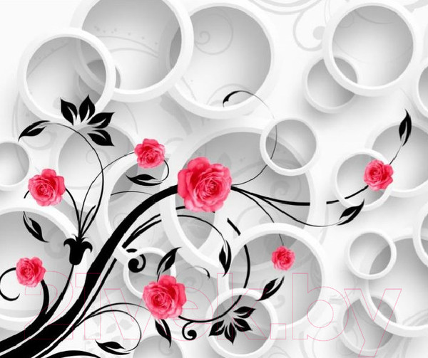 Изображение товара Фотообои листовые Citydecor Цветочный декор 3D (300x254)