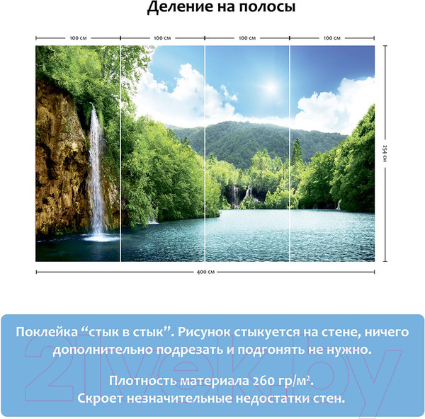 Изображение товара Фотообои листовые Citydecor Тропический водопад (400x254)