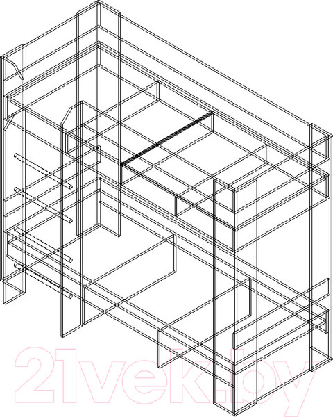Изображение товара Двухъярусная кровать Памир София 800 (ясень шимо темный)