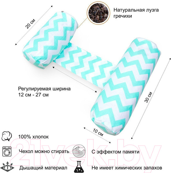 Изображение товара Кокон-гнездышко Amarobaby Nature Anatomy Зигазг / AMARO-40NA-ZM (мята)