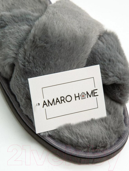 Изображение товара Тапочки домашние Amaro Home Открытый нос / HOME-4005-Gr0-36 (р-р 36-38, графит)