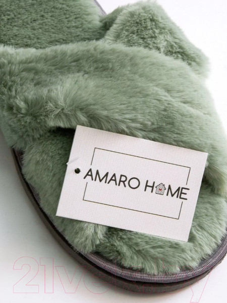 Изображение товара Тапочки домашние Amaro Home Открытый нос / HOME-4005-Iz0-36 (изумрудный, 36-38)
