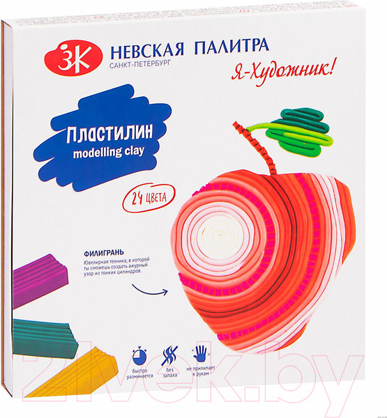 Изображение товара Пластилин Невская палитра Я-художник! / 221411566 (24цв)