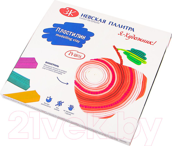Изображение товара Пластилин Невская палитра Я-художник! / 221411566 (24цв)