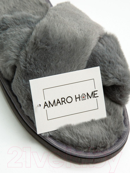 Изображение товара Тапочки домашние Amaro Home Открытый нос / HOME-4005-Gr0-39 (р-р 39-41, графит)