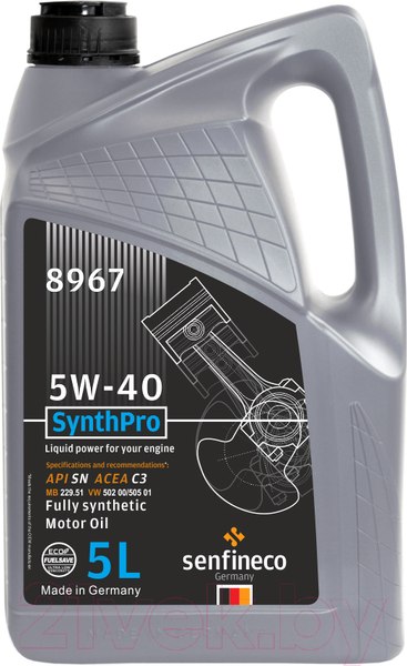 Изображение товара Моторное масло Senfineco SynthPro 5W40 SN C3 / 8967 (5л)