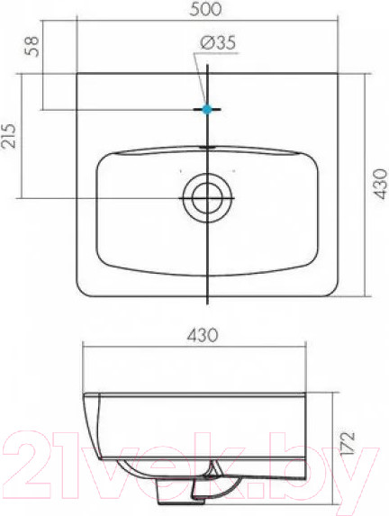 Изображение товара Тумба с умывальником Акватон Кантри 50 (1A2578K0AHB20)