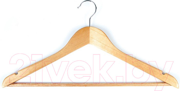 Изображение товара Набор деревянных вешалок-плечиков Любаша Эконом р. 48-50 / 604895 (5шт, сосна)